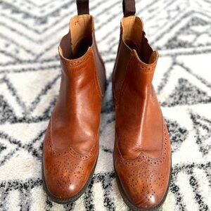 Clarks Craftmaster Chelsea Boot Men's Size 10.5 Burnished Leather Brogue Wingtip